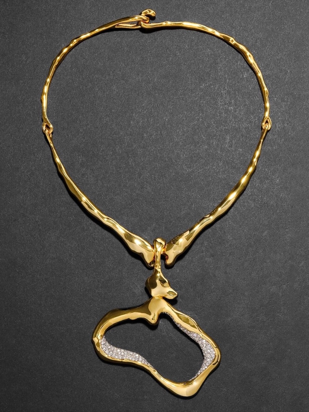Alexis Bittar Solanales Crystal Modernist Collar Necklace